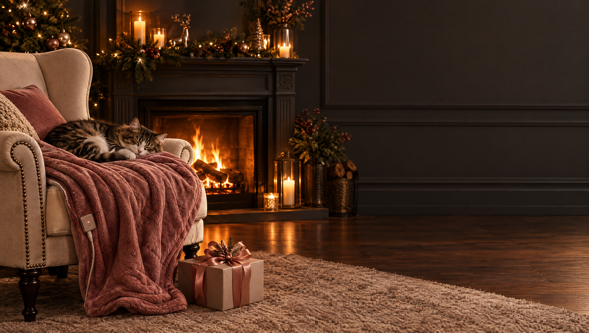 CozyCompanion gift boxes with a sleeping spaniel