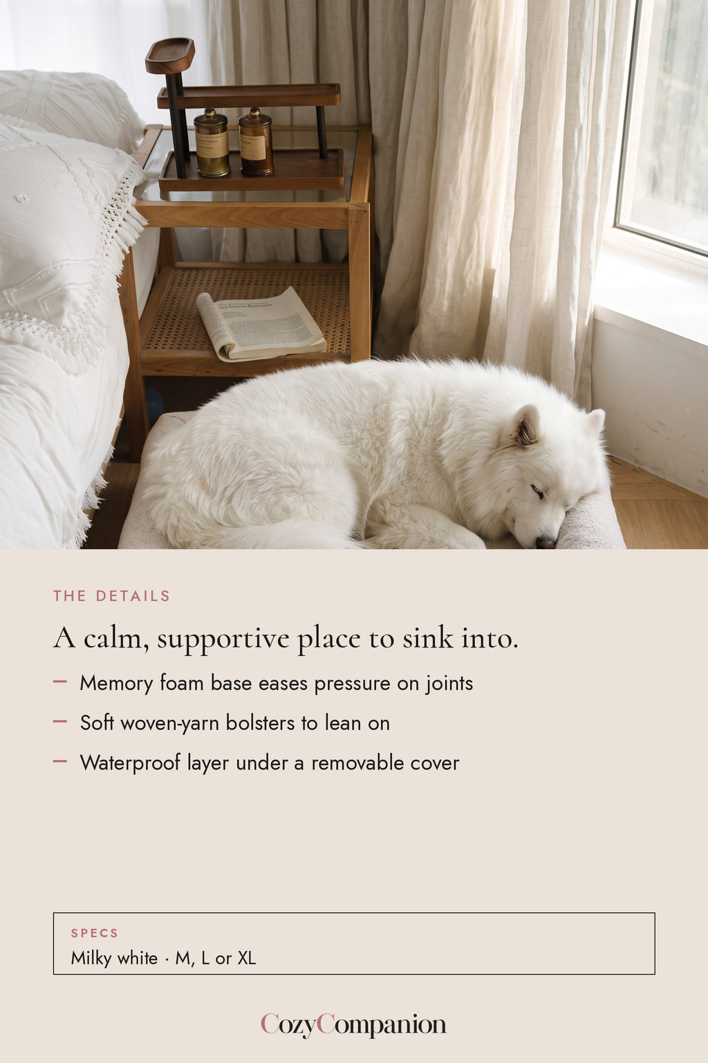 Billow Memory Foam Bolster Bed: the details