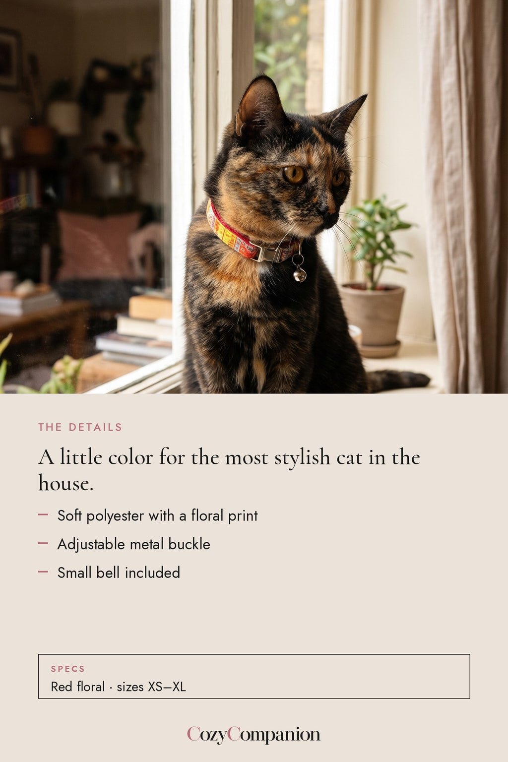 Bloom Floral Cat Collar: the details