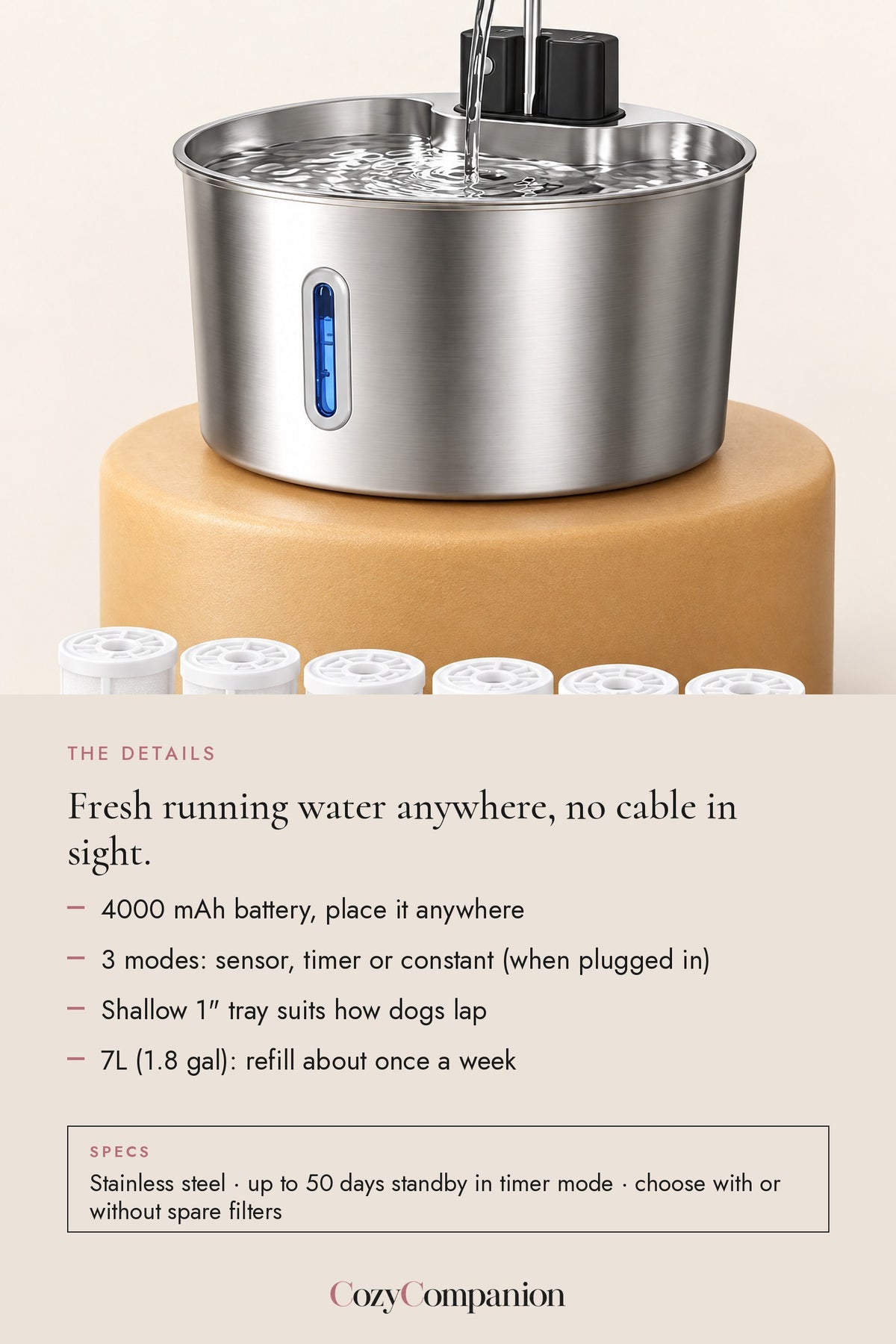 Brook XL Cordless Fountain 7L: the details