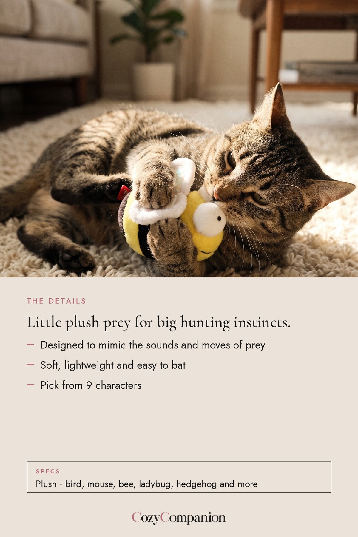 Chase Plush Prey Cat Toy: the details