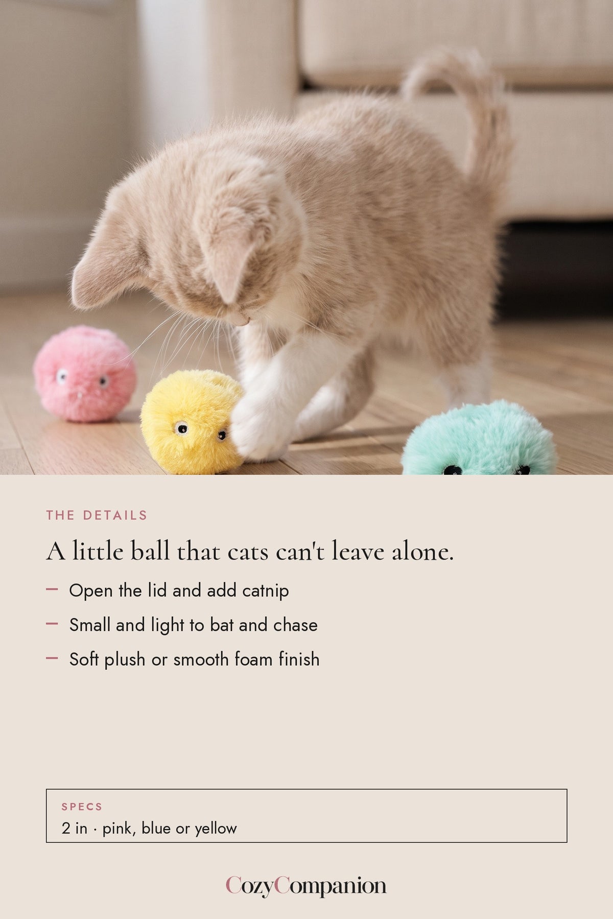 Chirp Catnip Ball: the details