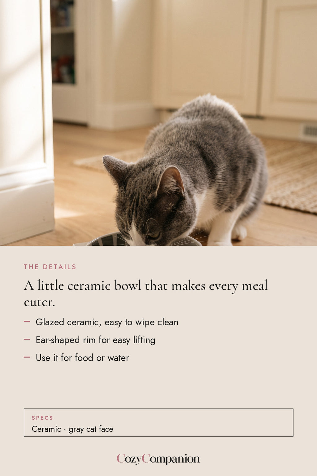 Cove Ceramic Cat Bowl: the details