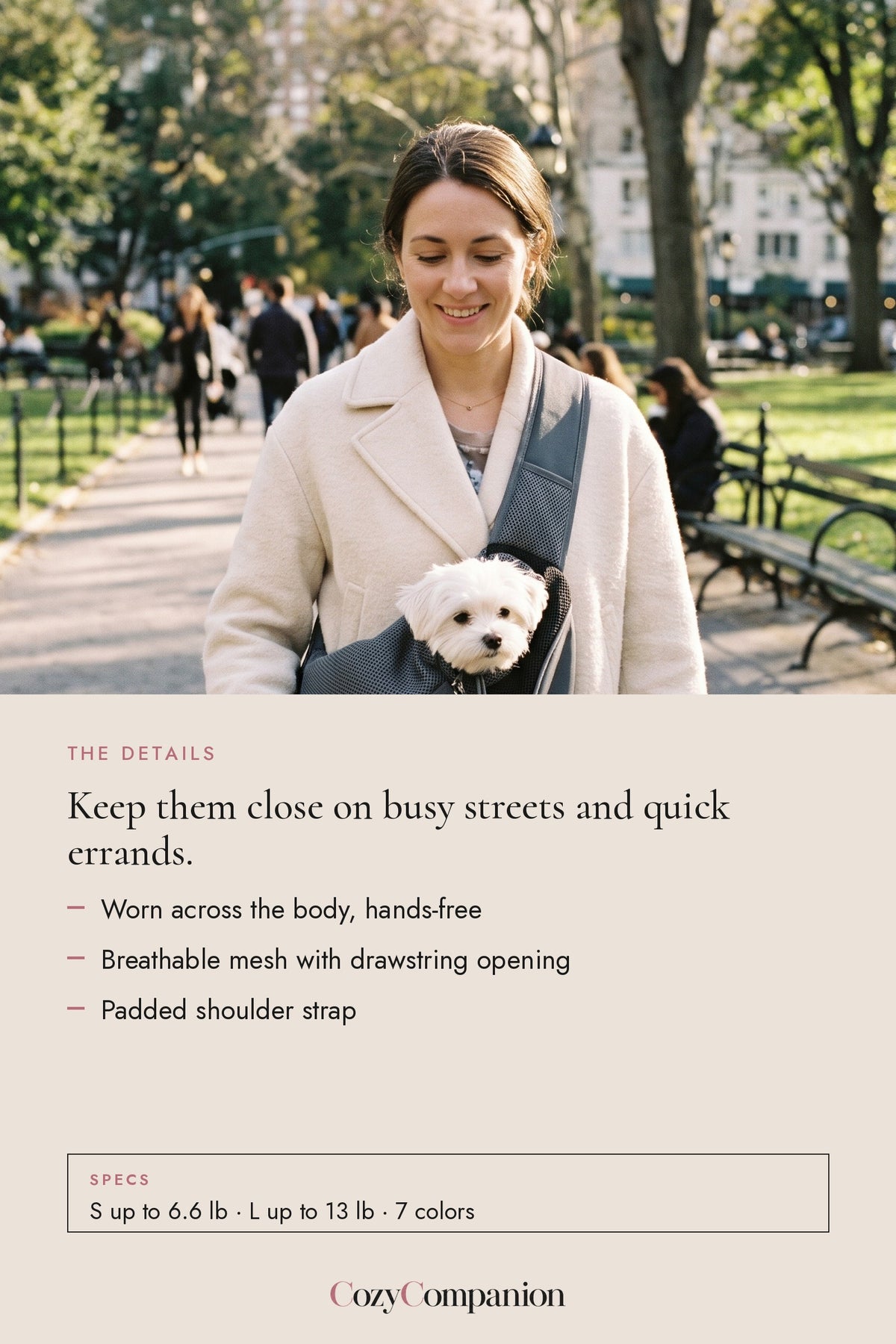 Cradle Pet Sling Carrier: the details