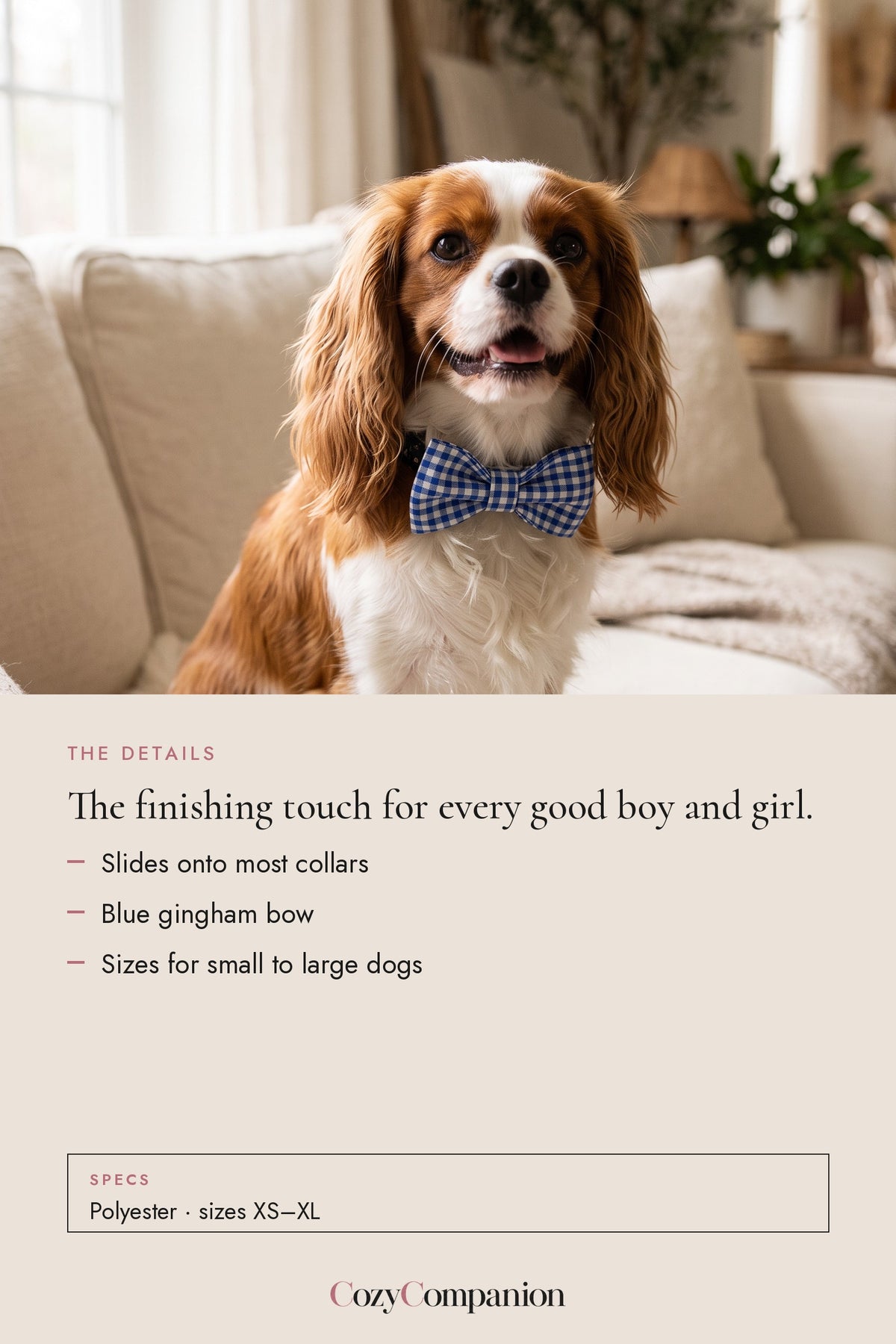 Dapper Gingham Bow Tie: the details