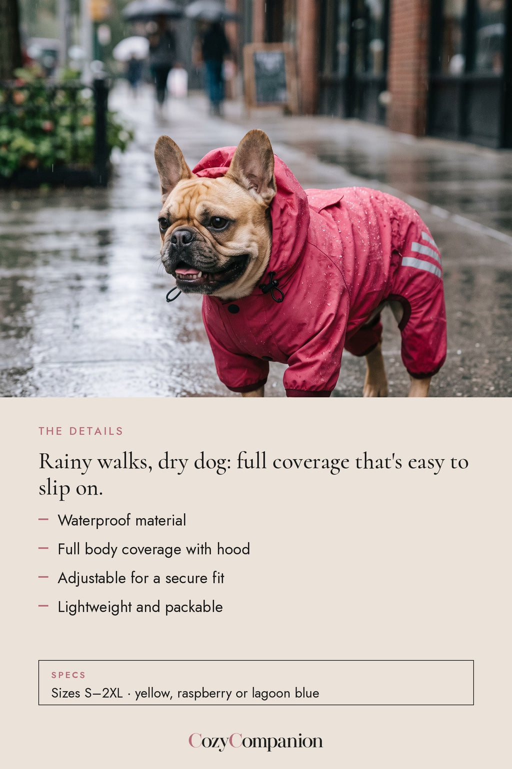 Drizzle Dog Raincoat: the details