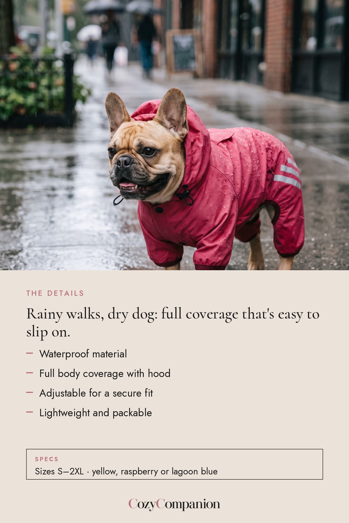 Drizzle Dog Raincoat: the details