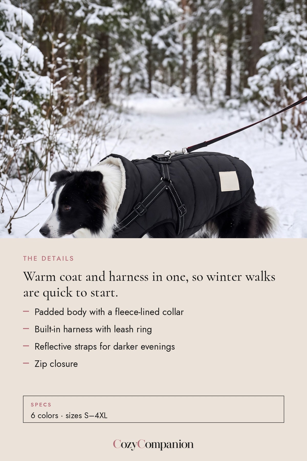 Frost Harness Winter Dog Jacket: the details
