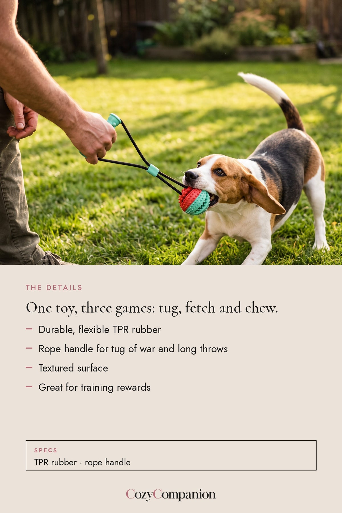 Knot Tug & Fetch Ball: the details