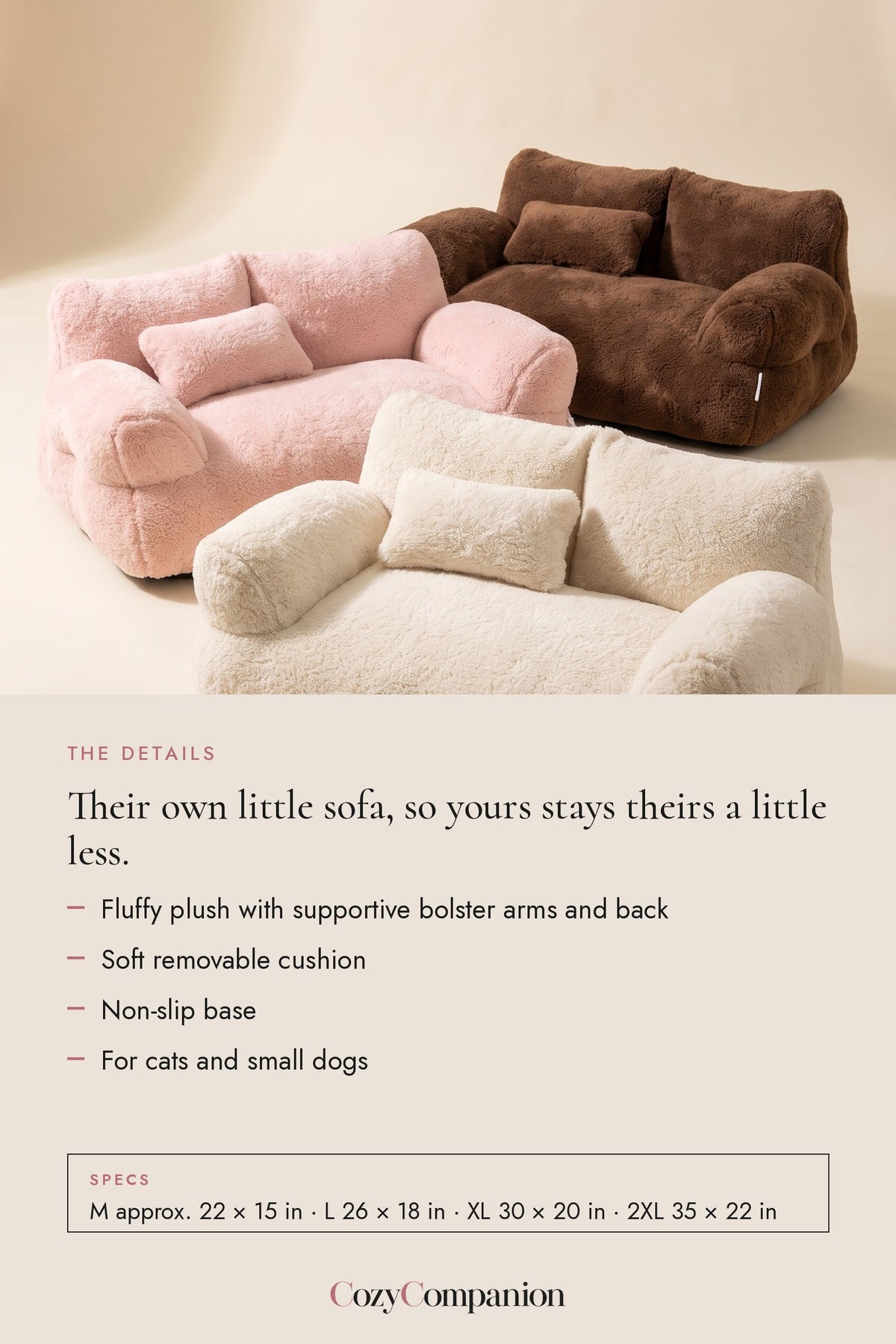 Lounge Plush Pet Sofa: the details