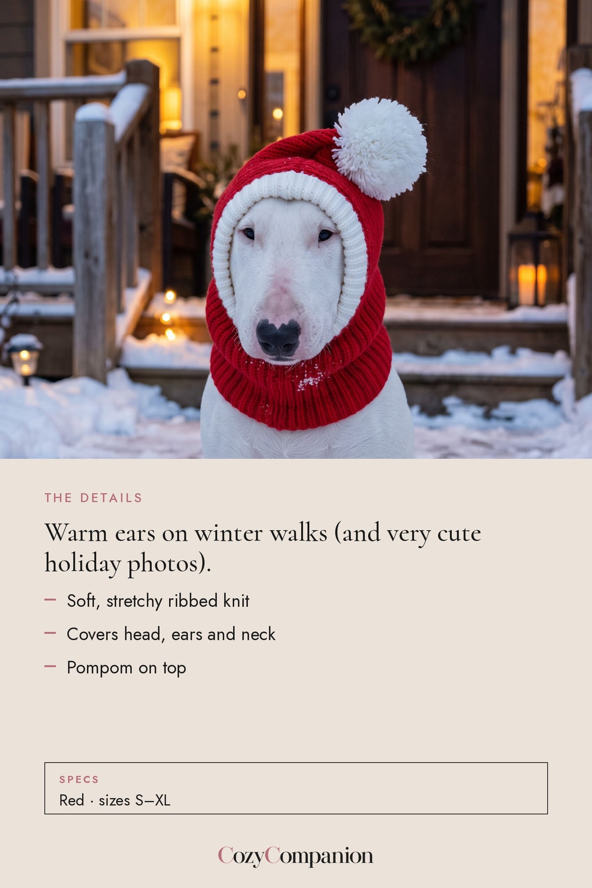 Mistle Knit Dog Hood: the details