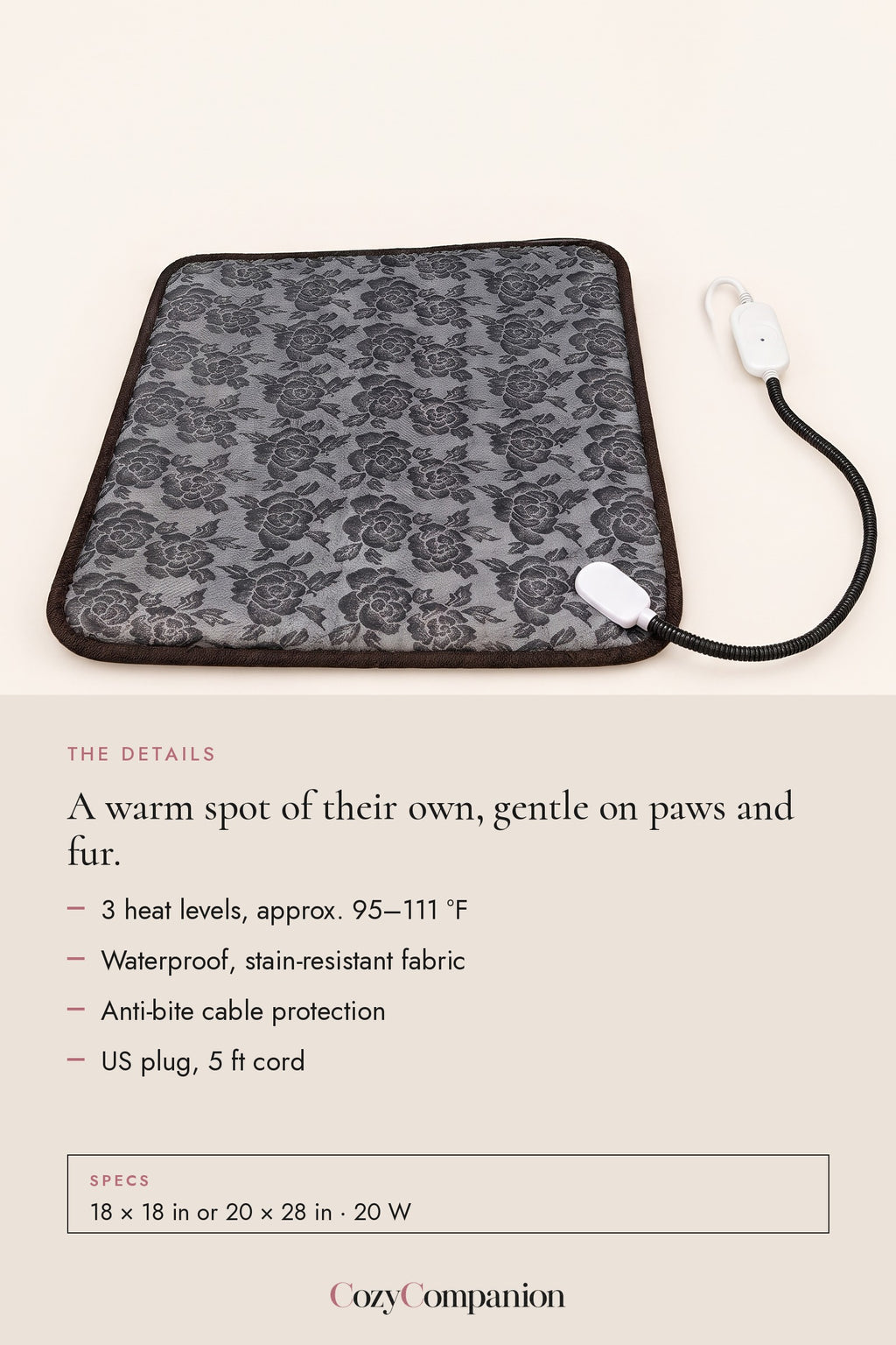 Nestle Heated Pet Pad: the details