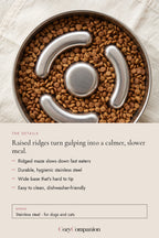 Pace Stainless Slow Feeder Bowl: the details