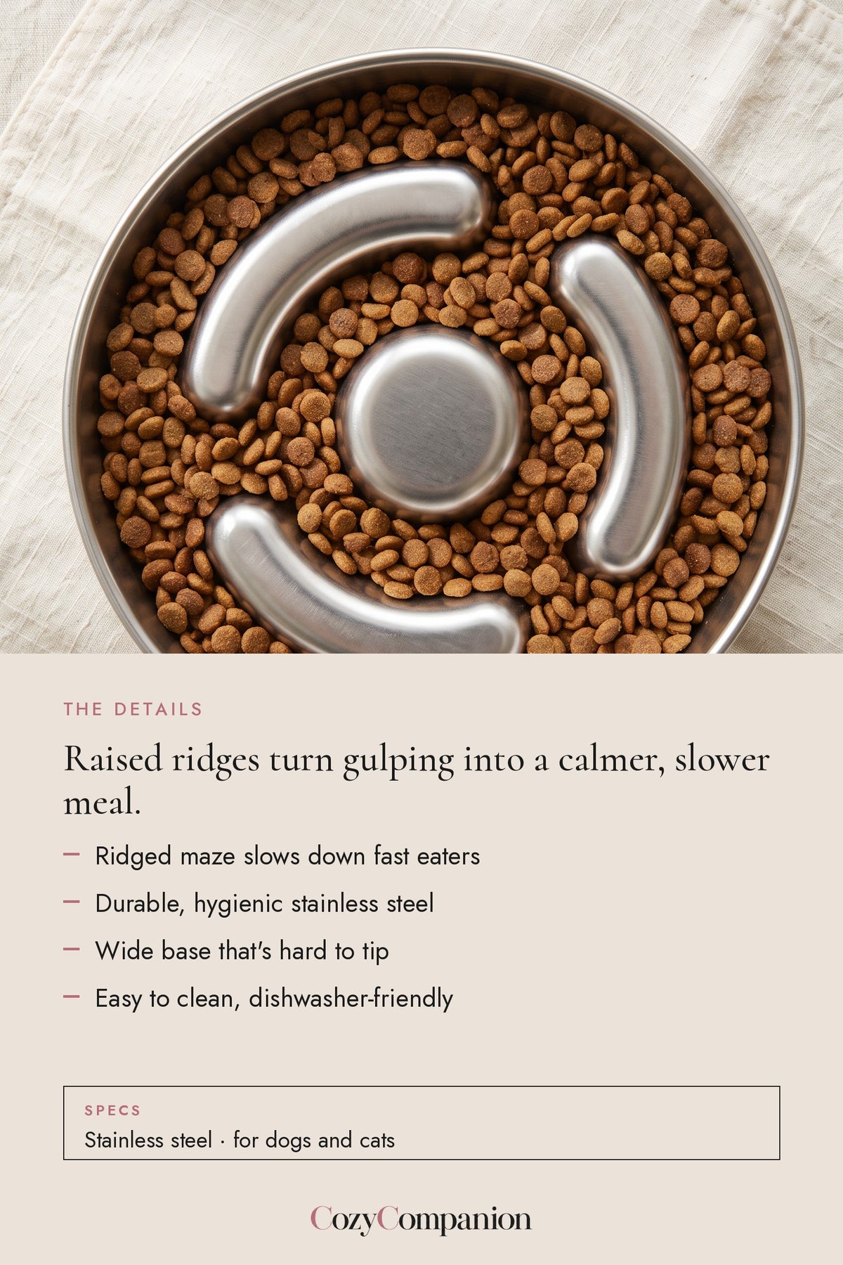 Pace Stainless Slow Feeder Bowl: the details