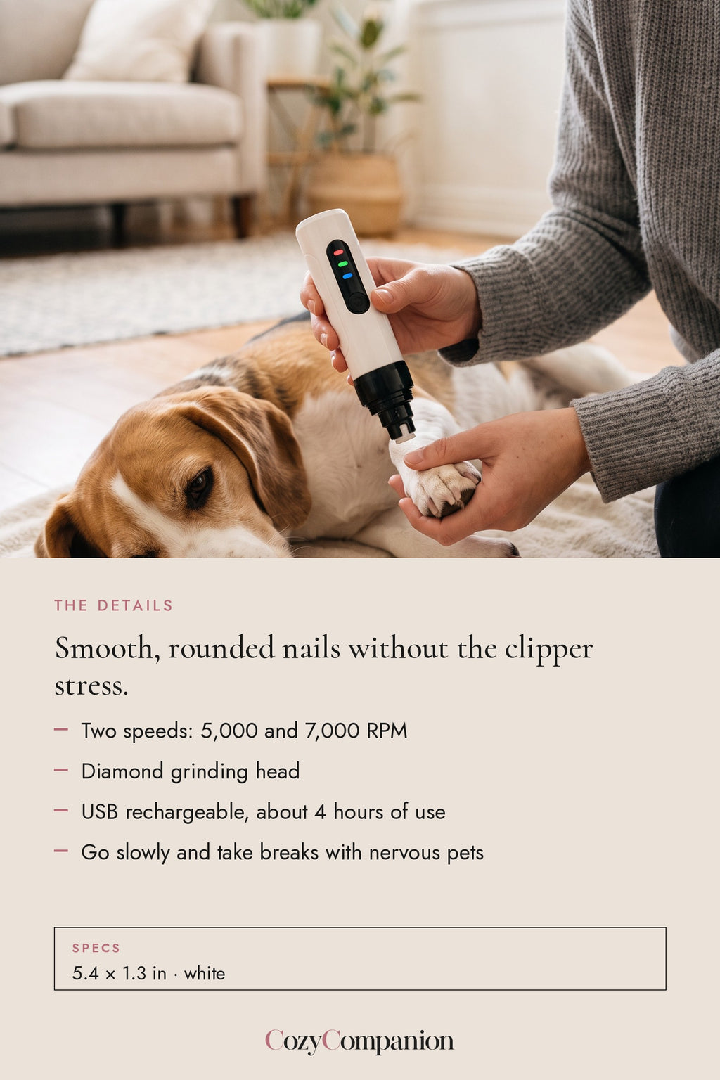 Polish Pet Nail Grinder: the details