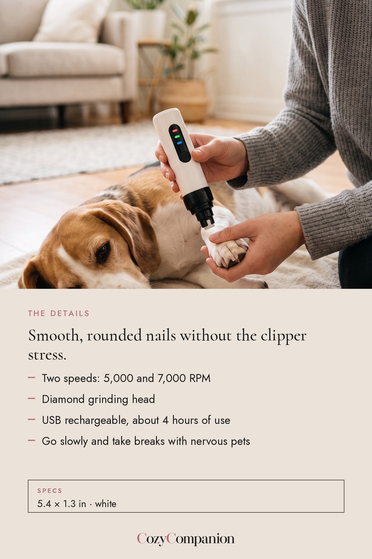 Polish Pet Nail Grinder: the details