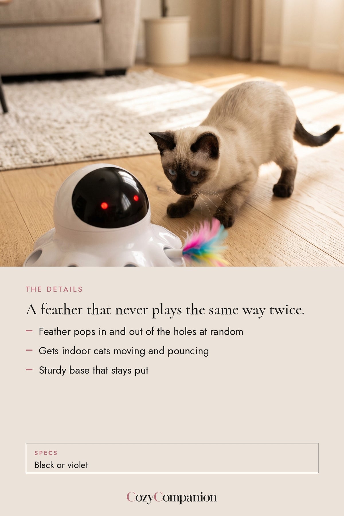 Pounce Automatic Feather Cat Toy: the details