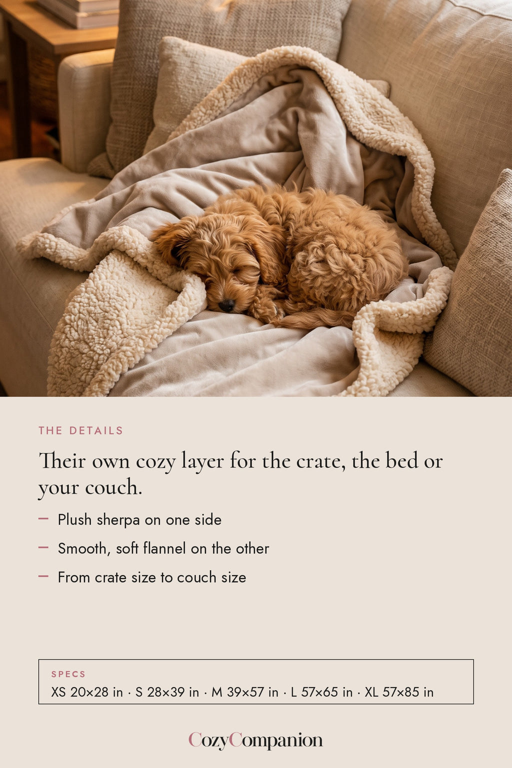 Snug Sherpa Pet Blanket: the details