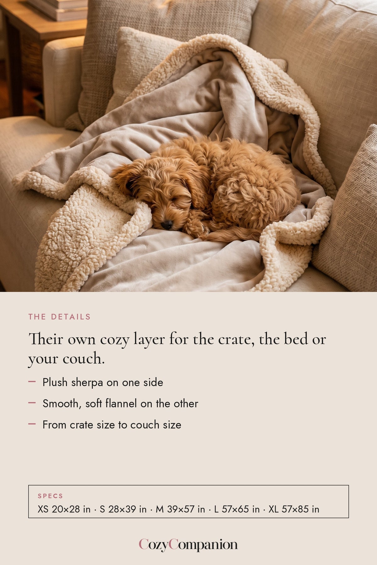 Snug Sherpa Pet Blanket: the details