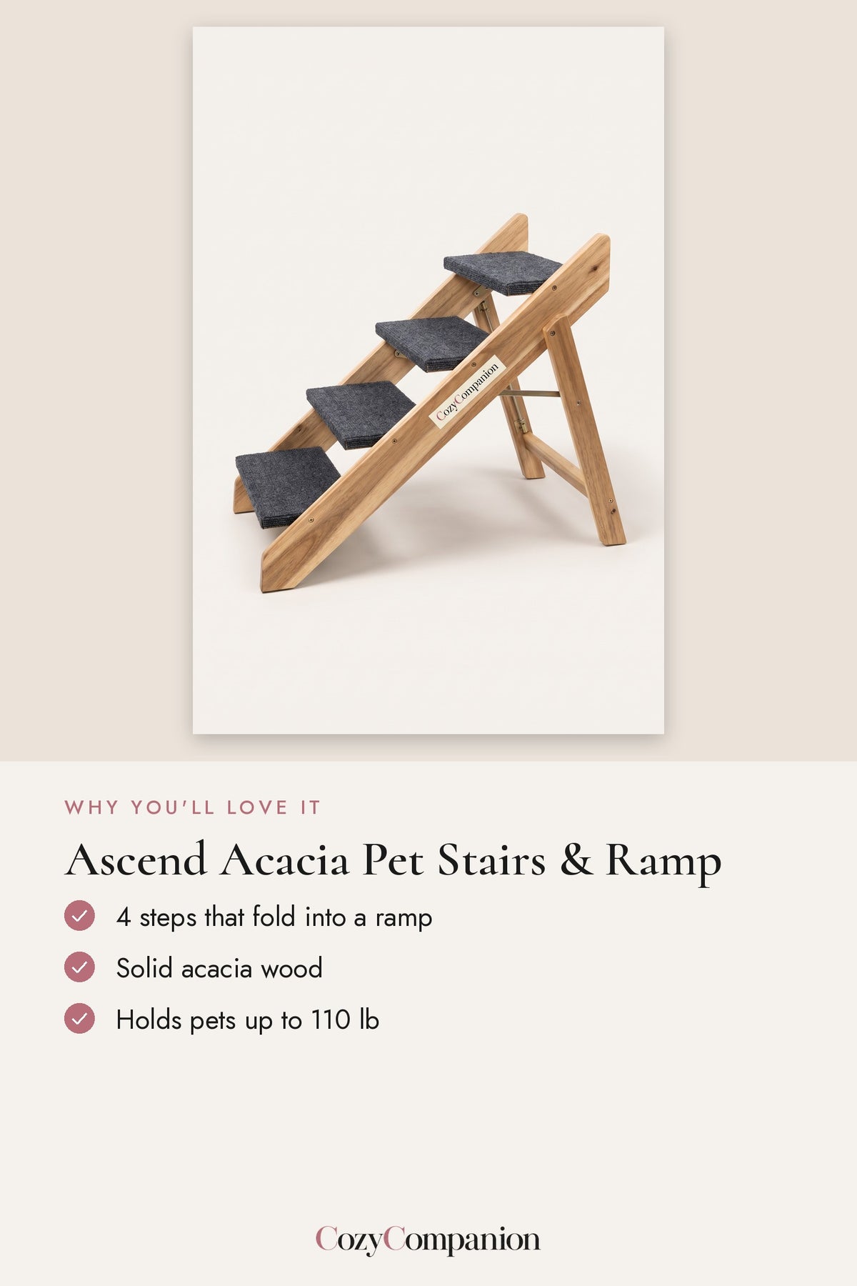 Ascend Acacia Pet Stairs & Ramp: why you'll love it