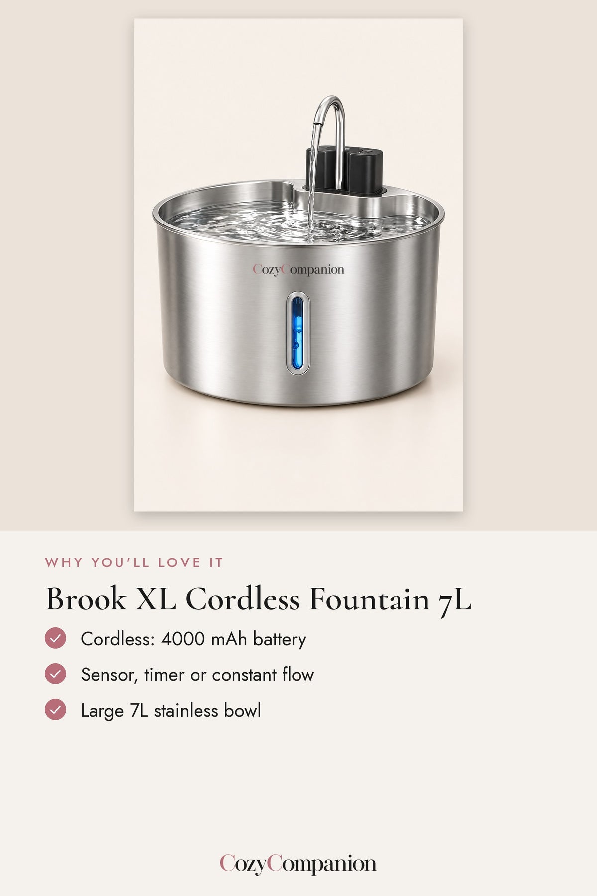 Brook XL Cordless Fountain 7L: why you'll love it
