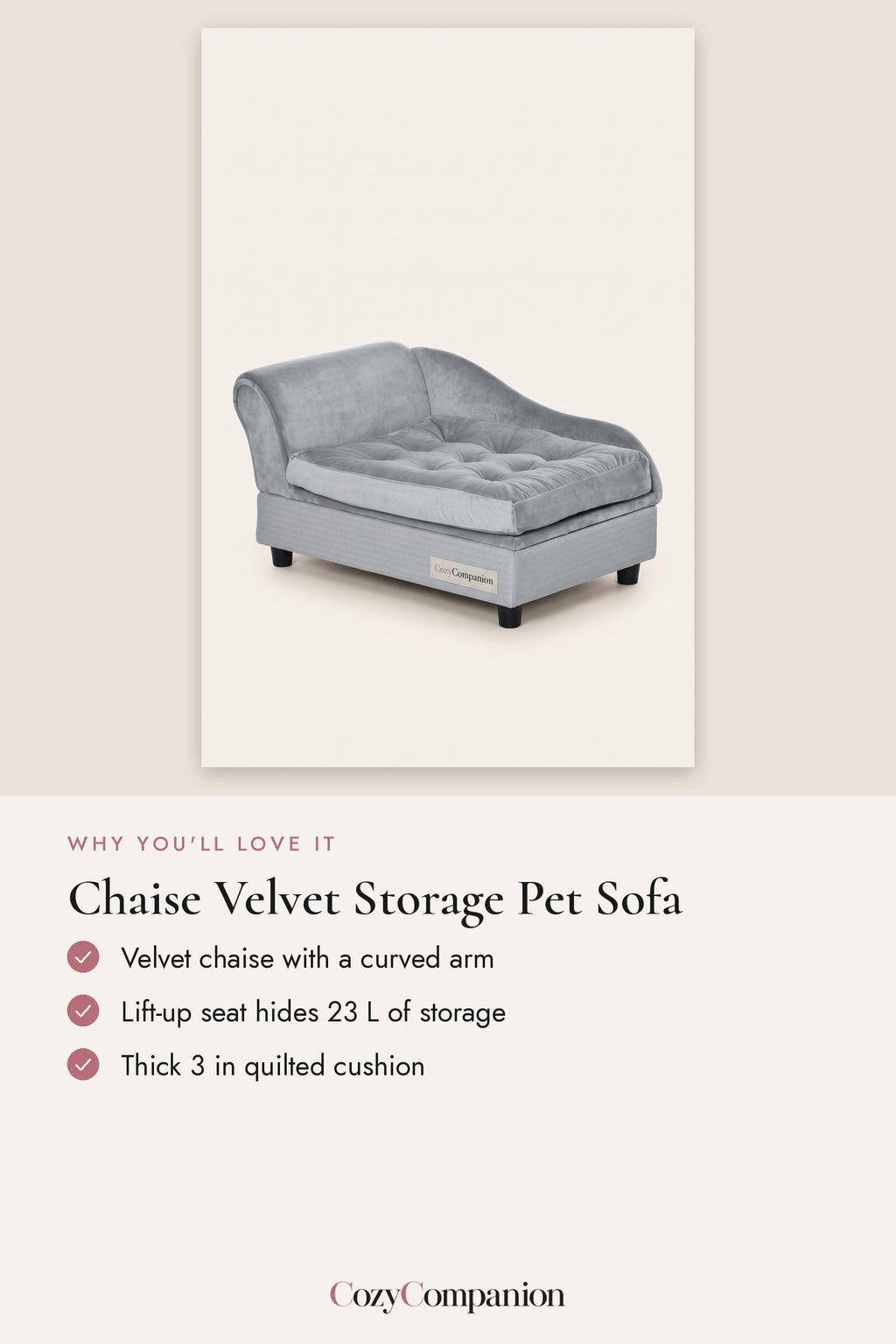 Chaise Velvet Storage Pet Sofa: why you'll love it