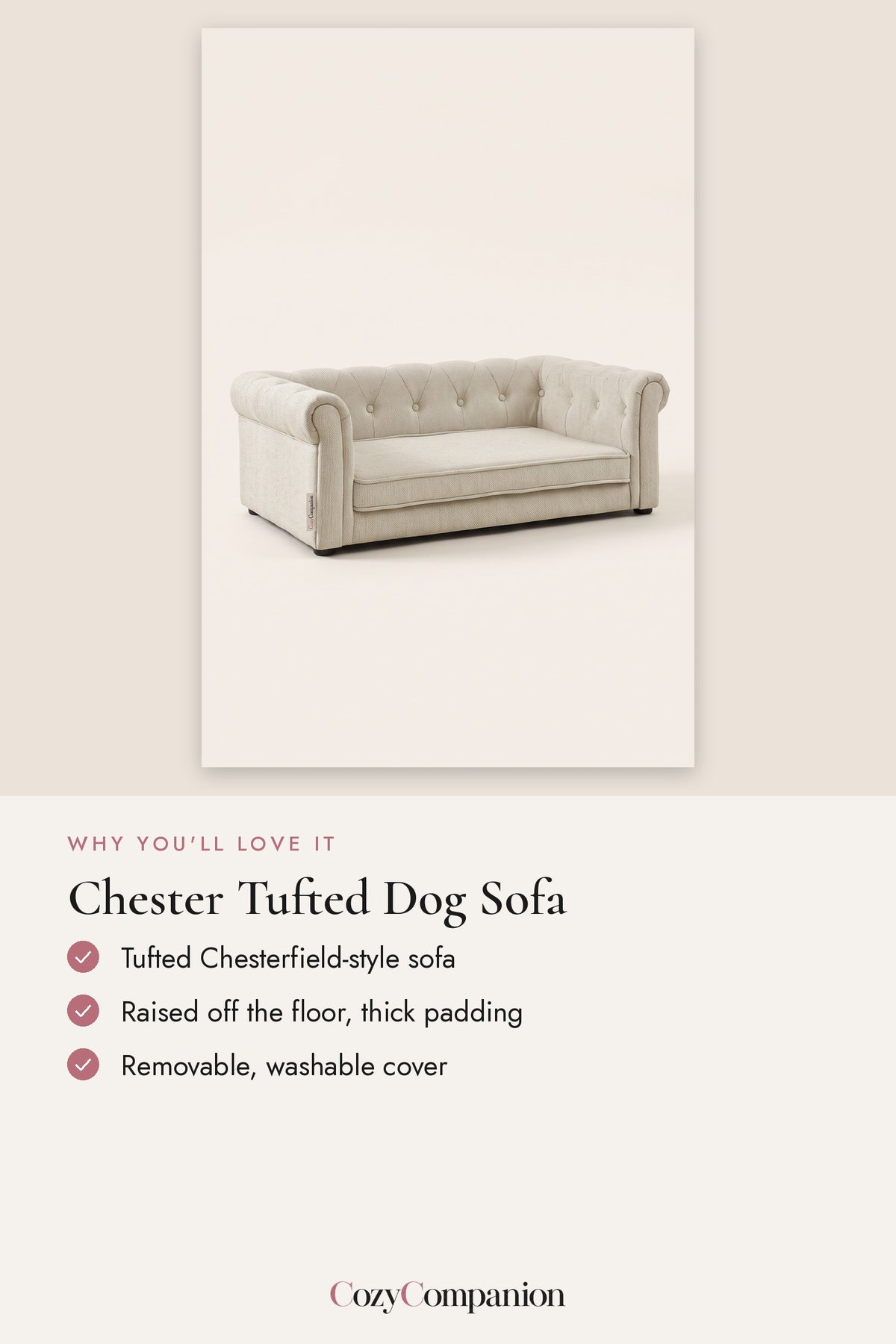 Chester Tufted Dog Sofa: why you'll love it