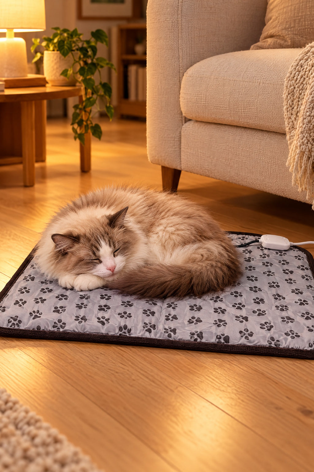 A cat asleep on the Nestle Heated Pet Pad