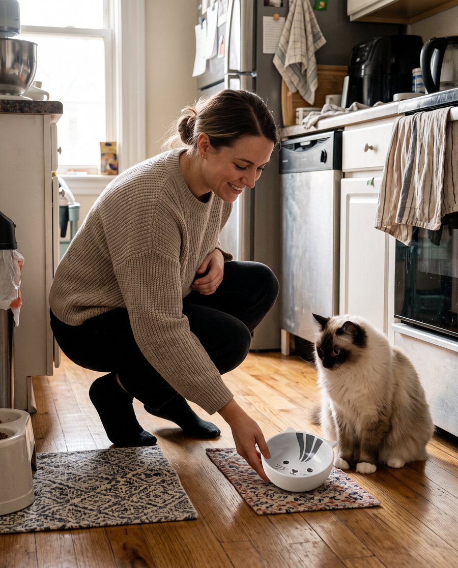 Cove Ceramic Cat Bowl