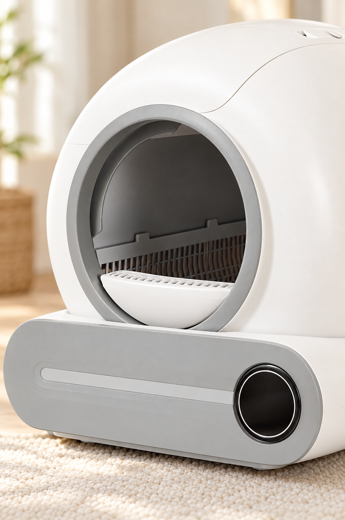 Entrance and control panel of the Halo litter box