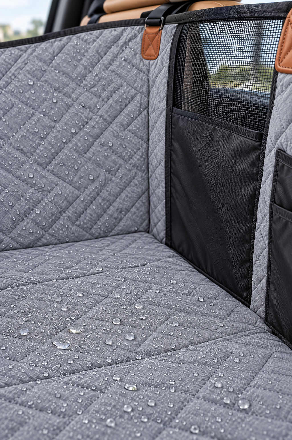 Waterproof quilted surface of the Roam seat cover