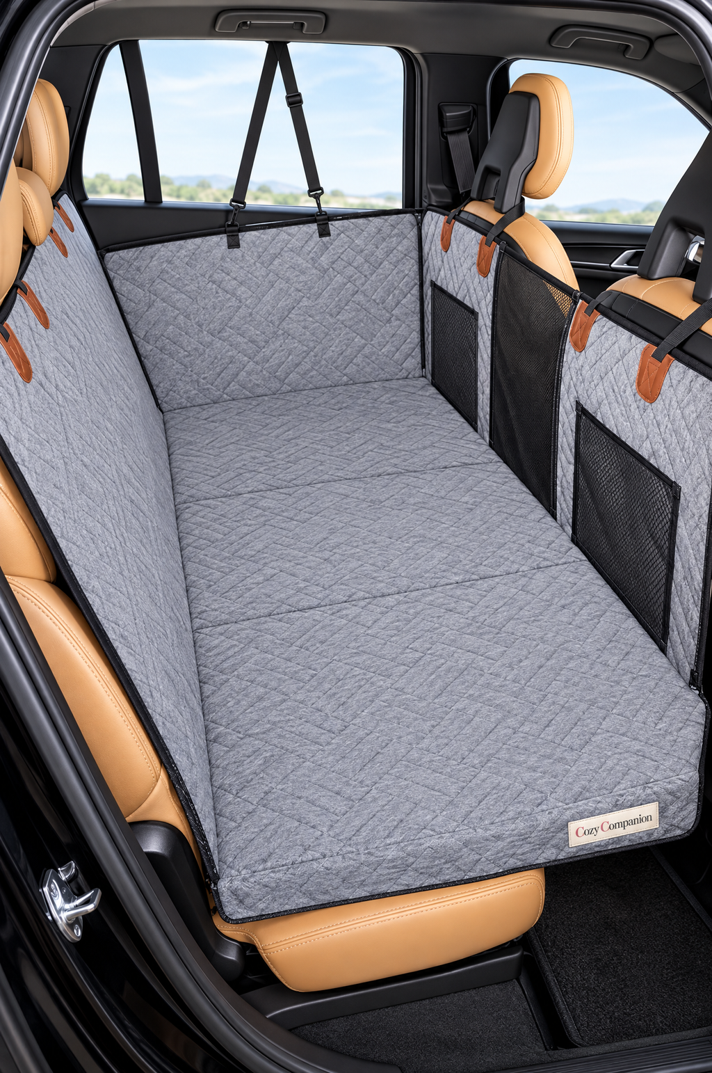 Roam Back Seat Dog Bed installed in a car