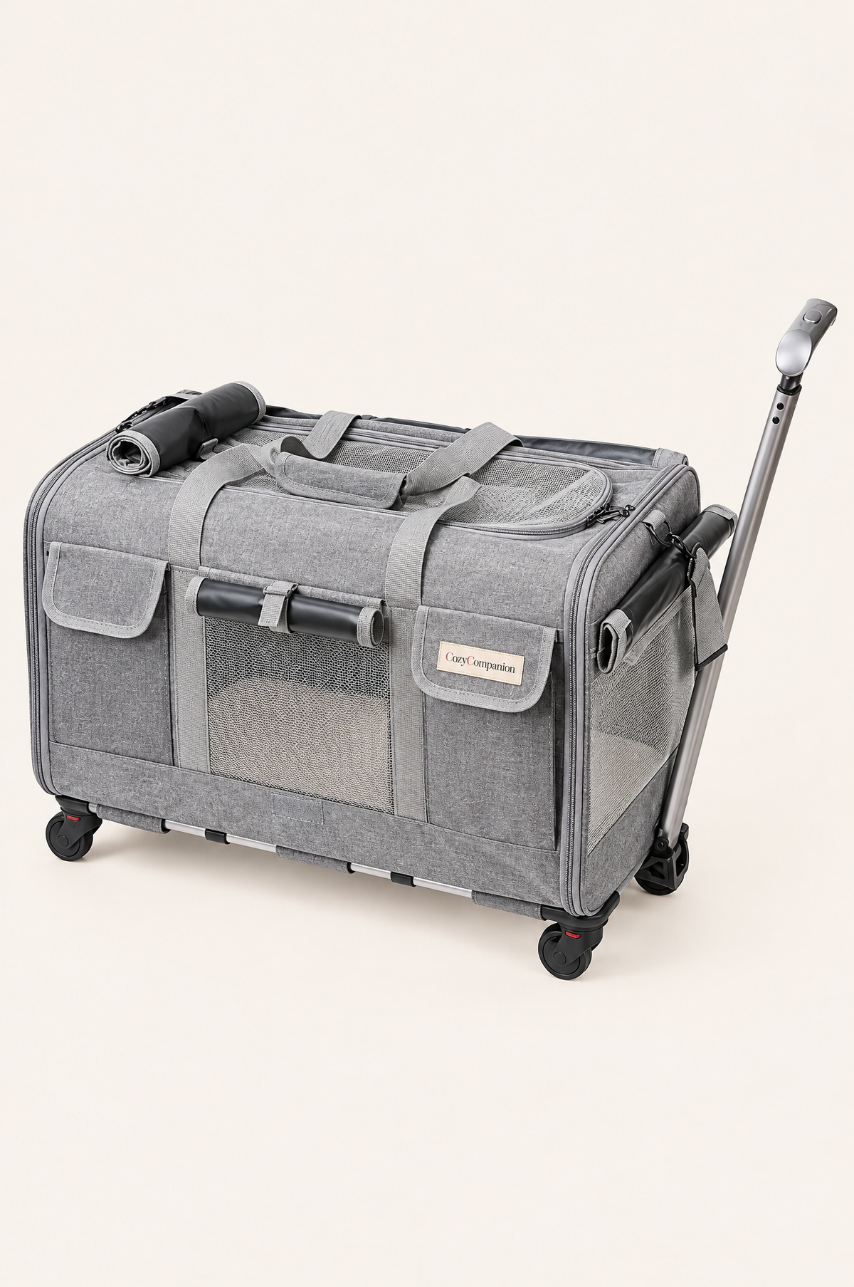 Voyage Rolling Pet Carrier XL in grey