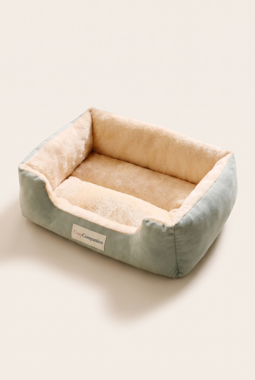 Burrow plush pet bed in sage