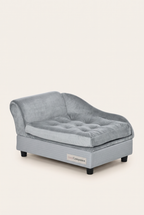 Chaise velvet storage pet sofa in light gray