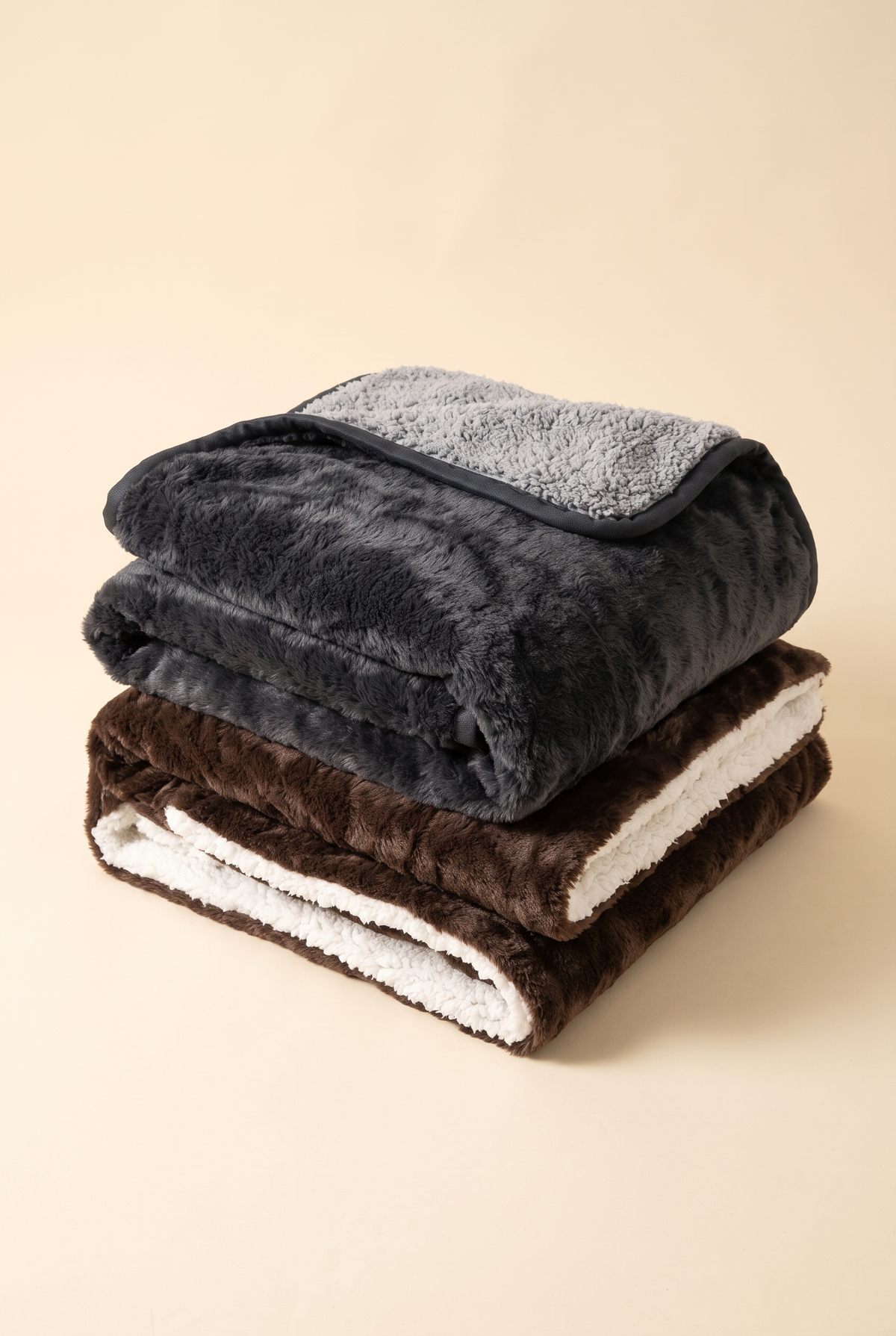 Cloud Plush Pet Blanket in charcoal and mocha