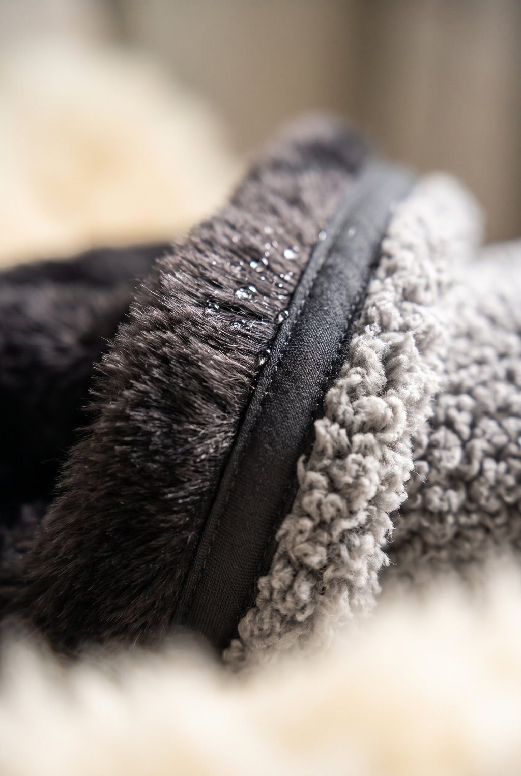 Faux fur and sherpa detail of the Cloud Plush Pet Blanket