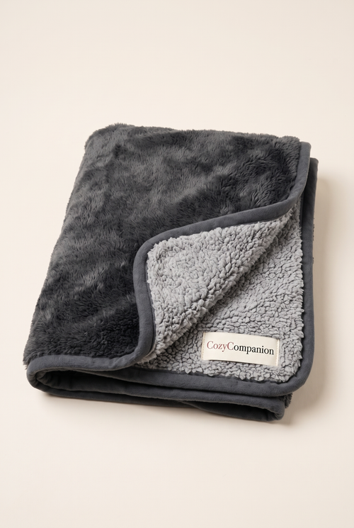 Cloud Plush Pet Blanket in charcoal