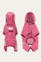 Drizzle hooded dog raincoat in raspberry