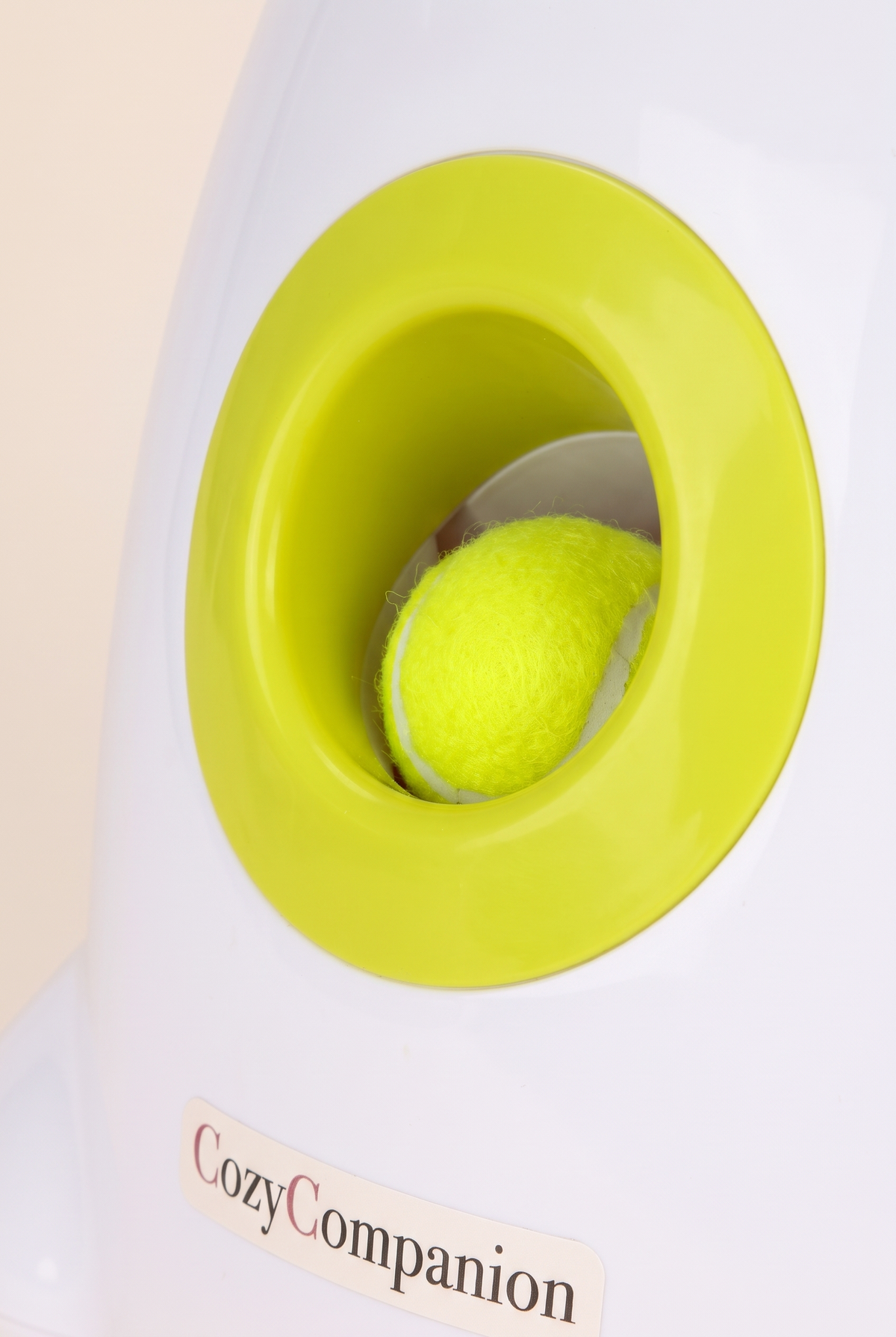Close-up detail of the Fetch ball launcher