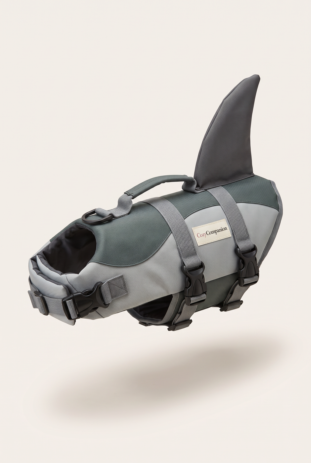 Fin dog life jacket with shark fin