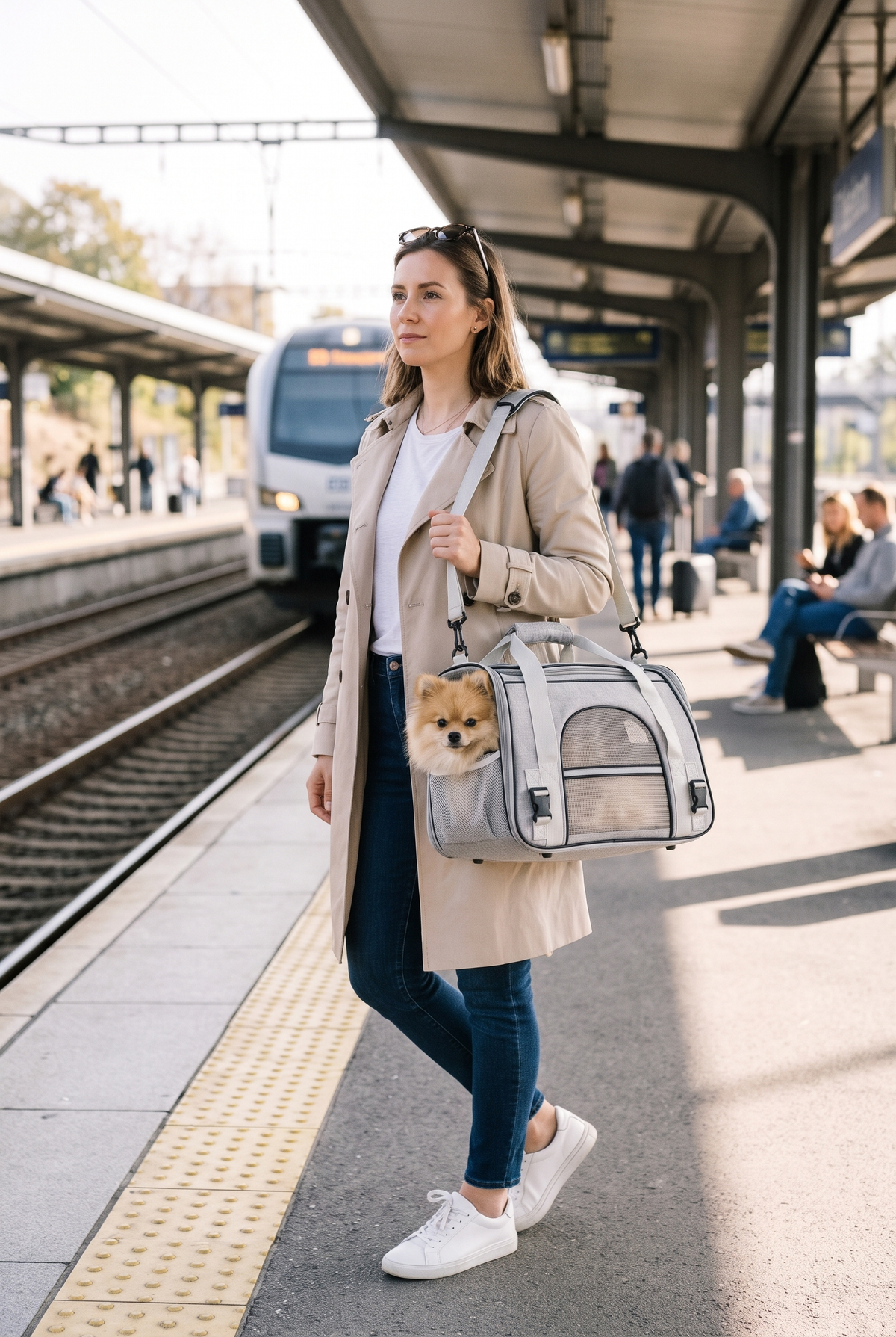 Carrying a Pomeranian in the Jetset soft carrier