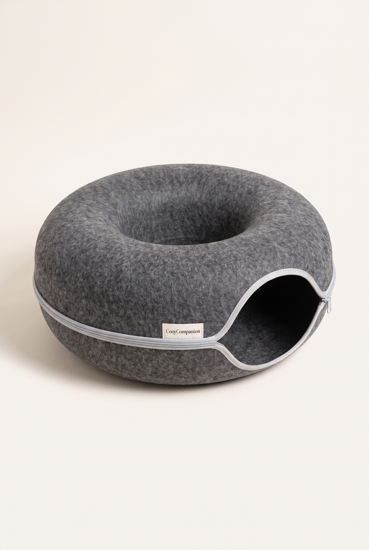 Orbit Felt Cat Tunnel Bed in charcoal