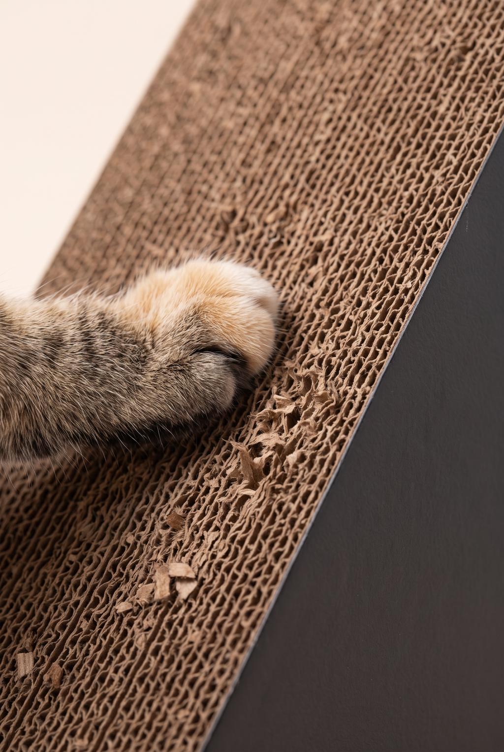 Peak triangle scratcher corrugated edge close-up