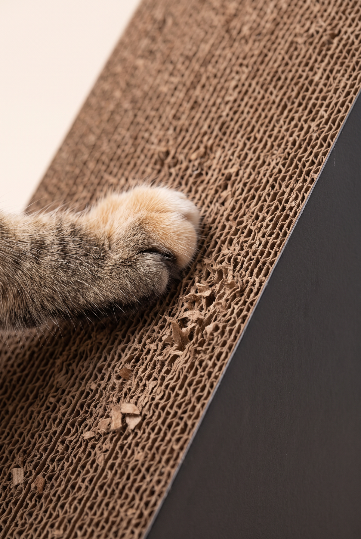 Peak triangle scratcher corrugated edge close-up