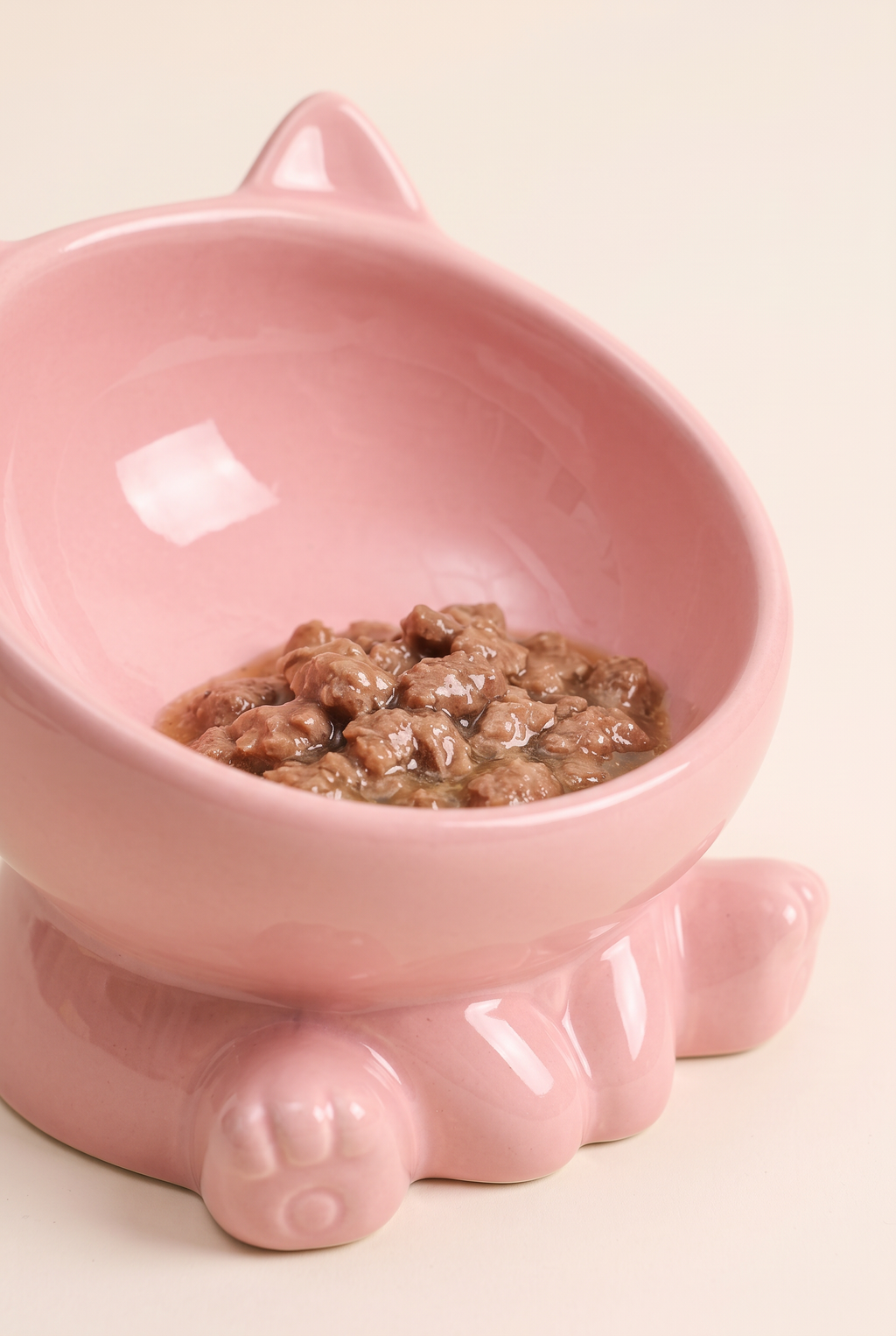 Purr tilted ceramic bowl glaze close-up