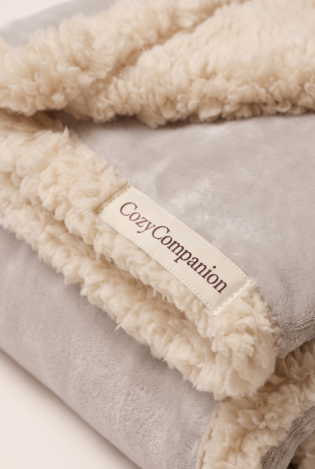 Close-up detail of the Snug sherpa blanket