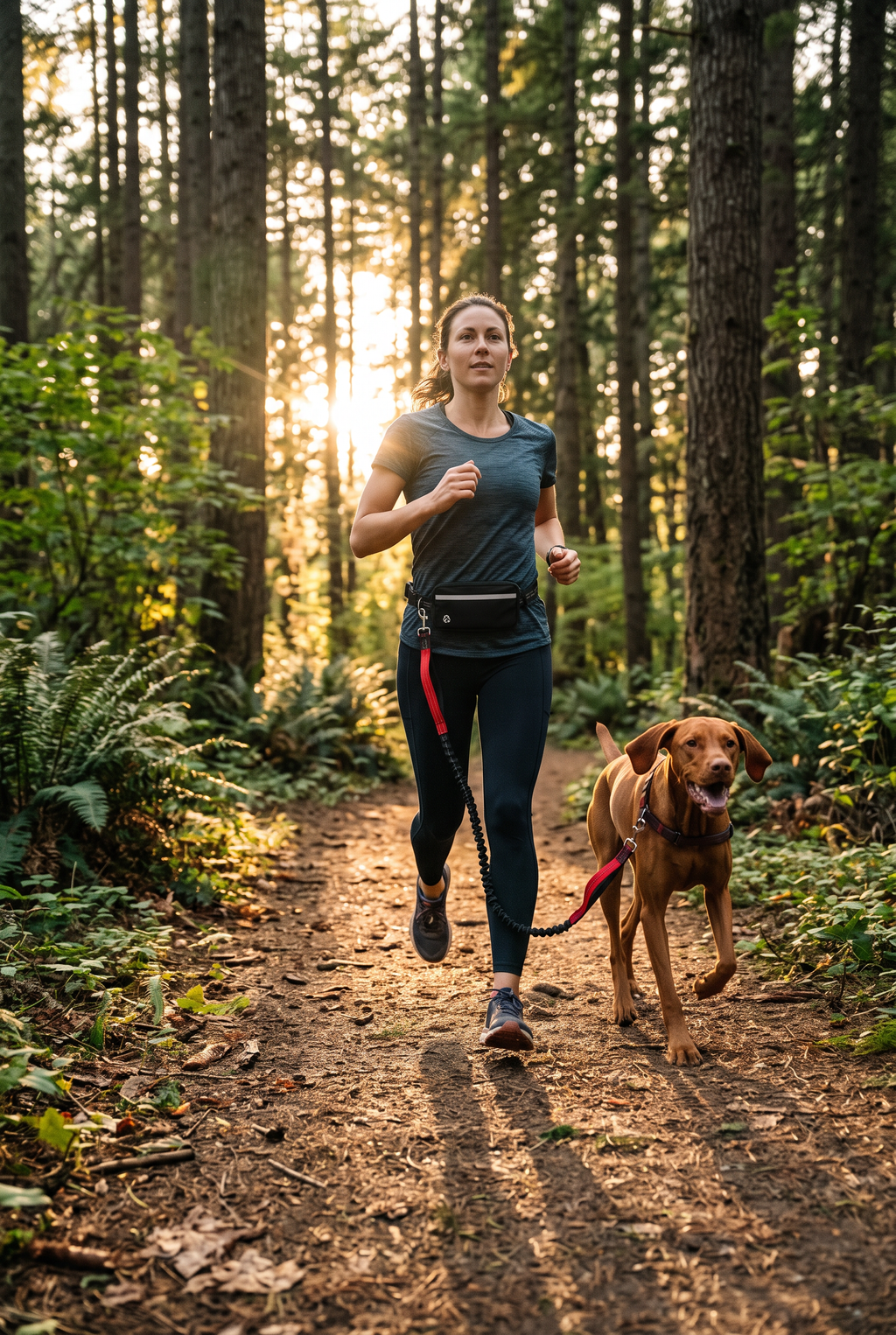 Running with the Trail hands-free leash